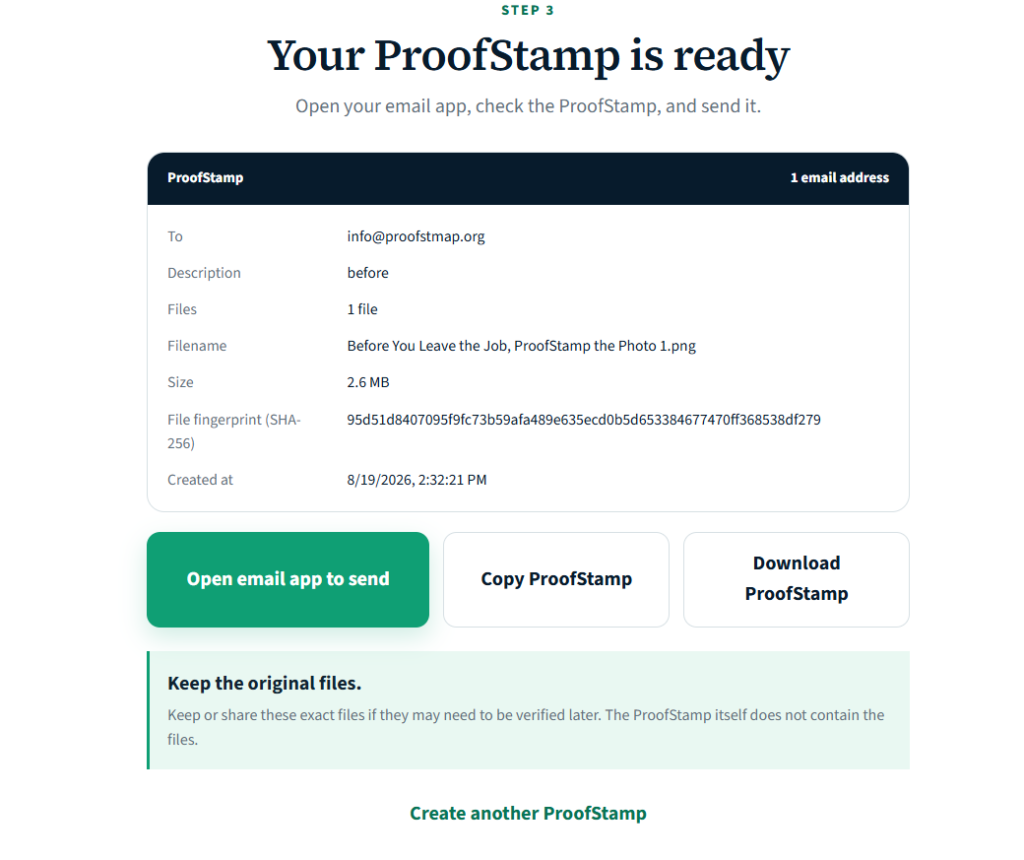 Before You Leave the Job ProofStamp the Photo 4