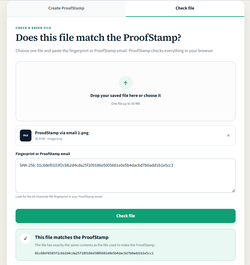 How to Prove a Photo or Document Existed Before a Specific Date 5 ProodStamp via email 3